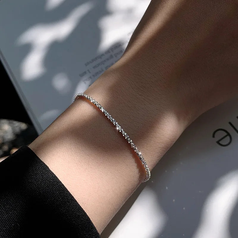 Pulseira de prata com brilhantes