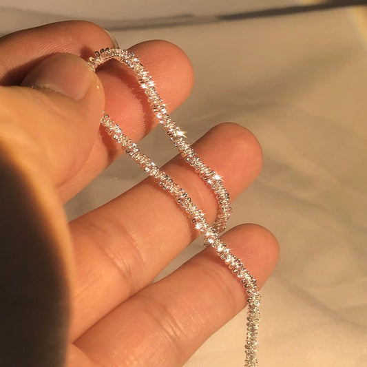 Pulseira de prata com brilhantes
