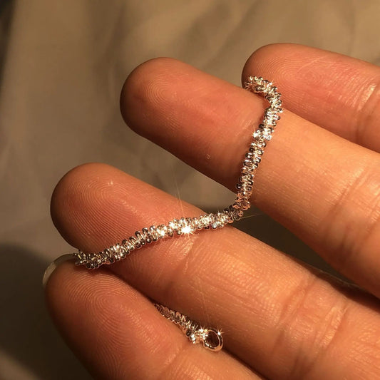 Pulseira de prata com brilhantes
